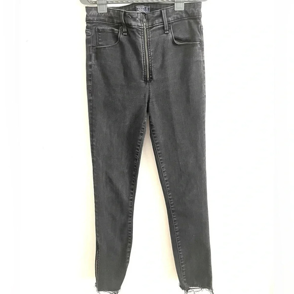 ABERCROMBIE&FITCH HIGH RISE SUPER SKINNY ANKLE GREY 27 - Picture 1 of 3